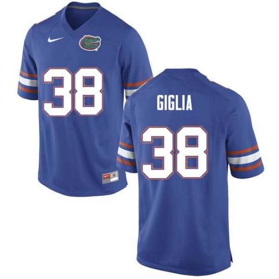 Men's Florida Gators #38 Anthony Giglia NCAA Nike Blue Authentic Stitched College Football Jersey PLU0262EH